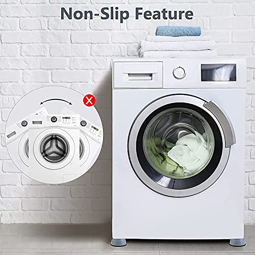 Image of MEXONIC 4Pc Anti Vibration Pads for Washing Machine and Dryer Shock Absorber Noise Cancelling Washer Support Anti Walk Heightening Pads with Suction Cup Feet Prevent Moving Shaking (Standard)