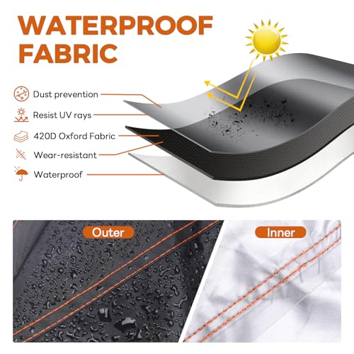 Garden Furniture Covers Waterproof with Air Vent 420D Square Rattan Cube Patio Outdoor Furniture Covers Waterproof for 125x125x74CM Outdoor Table Chairs Sofa Bistro Set Outside Seating 3 Garden Furniture Covers Waterproof with Air Vent 420D Square Rattan Cube Patio Outdoor Furniture Covers Waterproof for 125x125x74CM Outdoor Table Chairs Sofa Bistro Set Outside Seating - Image 3