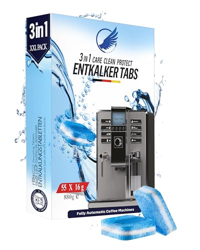 Pastillas descalcificadoras para cafeteras automáticas y cafeteras – 40 pastillas – Compatible con Jura, Siemens EQ-Series, Bosch, Miele, Melitta, Krups, Tassimo, etc. Fabricado en Alemania