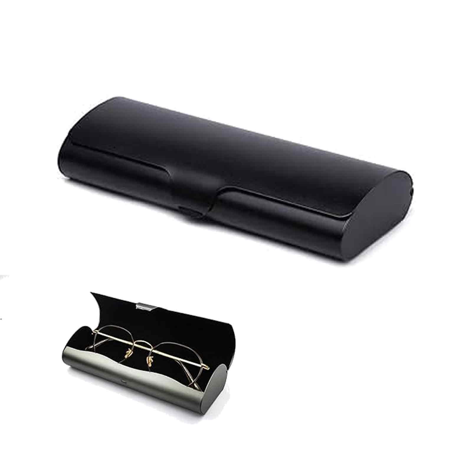Lunpog Slim Aluminium Glasses Case, Lightweight Eyeglasses Case, Ultra-Light Eyeglass Case, Durable Glasses Protection Box with Safety Lock, Unisex