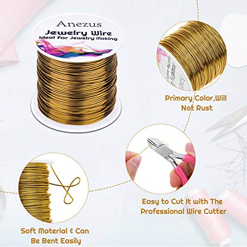 Image of anezus 20 Gauge Jewelry Wire, 28 Yards Craft Wire Tarnish Resistant Copper Beading Wire for Jewelry Making Supplies and Crafting(Antique Bronze)