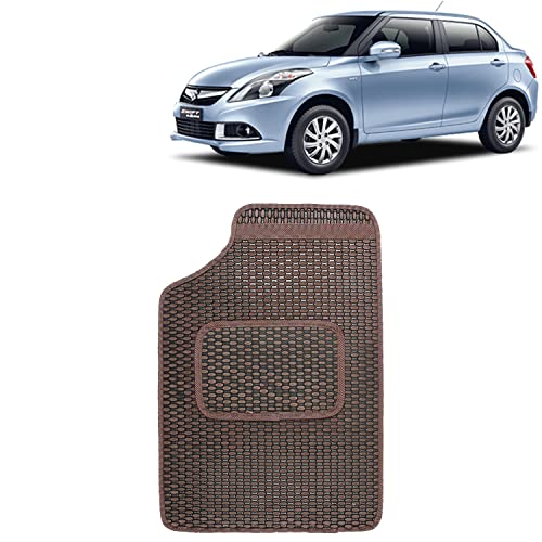 Image of Kingsway Dotted Design Car Floor Foot Mats Universal Fit for Maruti Suzuki Swift Dzire, Model Year : 2012-2017, Water and Dustproof, Color Brown, Set of 5 Pieces