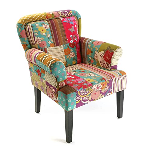 Versa Pink Patchwork Sessel für Wohnzimmer, Schlafzimmer oder Esszimmer,...