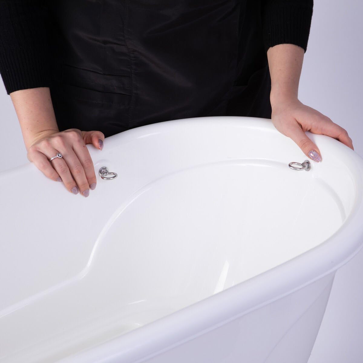 GROOM PROFESSIONAL Wanna dla małych psów, biała, do pielęgnacji psów, mini plastikowa wanna, idealna do kąpieli szczeniaków, kotów i kociąt w domu lub w salonie - rozmiar 96 cm x 50 cm