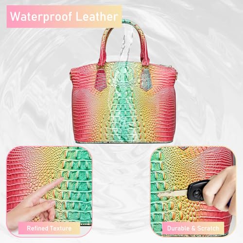 Image of Makcr Joacbv Women Purse Satchel Bag Long Crossbody Classy Tote Bag Top Handle Vegan Leather Ladies Handbags Embossed Pattern