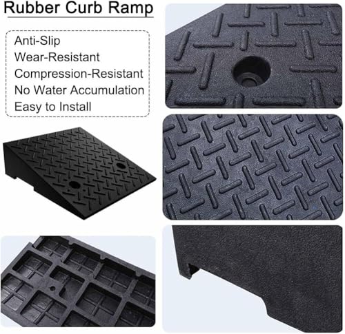 Rampas portátiles de caucho para motocicletas y unidades móviles, accesorios para rampas de carga, color negro miniatura 4