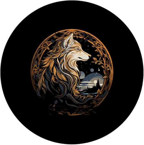 Miniatura 3 de Fenrir Wolf Viking Orgullo escandinavo Norsemen Odins Wolf PopSockets estándar PopGrip