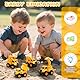 Baufahrzeug Spielzeug ab 1 2 Jahre Jungen & Mädchen – 4 STK. Push-and-Go Auto Set mit Bagger, LKW Kipper, Kran & Betonmischer – Robustes Motorikspielzeug & Geschenk für Kinder 1 2, 3, 4, 5 Jahre