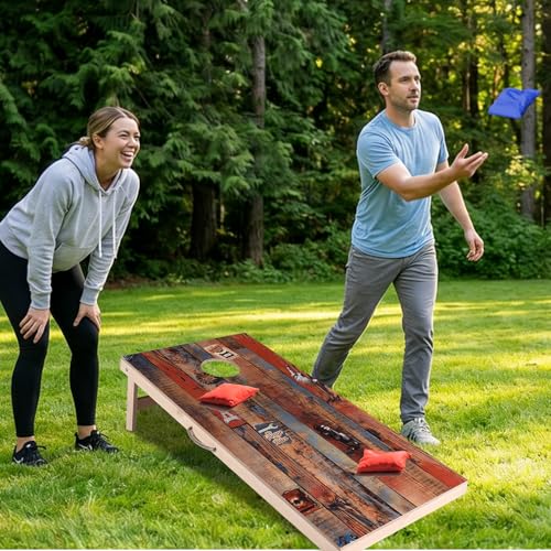 Image of Sportdo 4x2 ft Solid Wood Cornhole Set with 8 Bean Bags, Regulation Size Cornhole Board Set for Adults, Cornhole Game Set for Tailgate Backyard Toss Games Indoor&Outdoor Activities