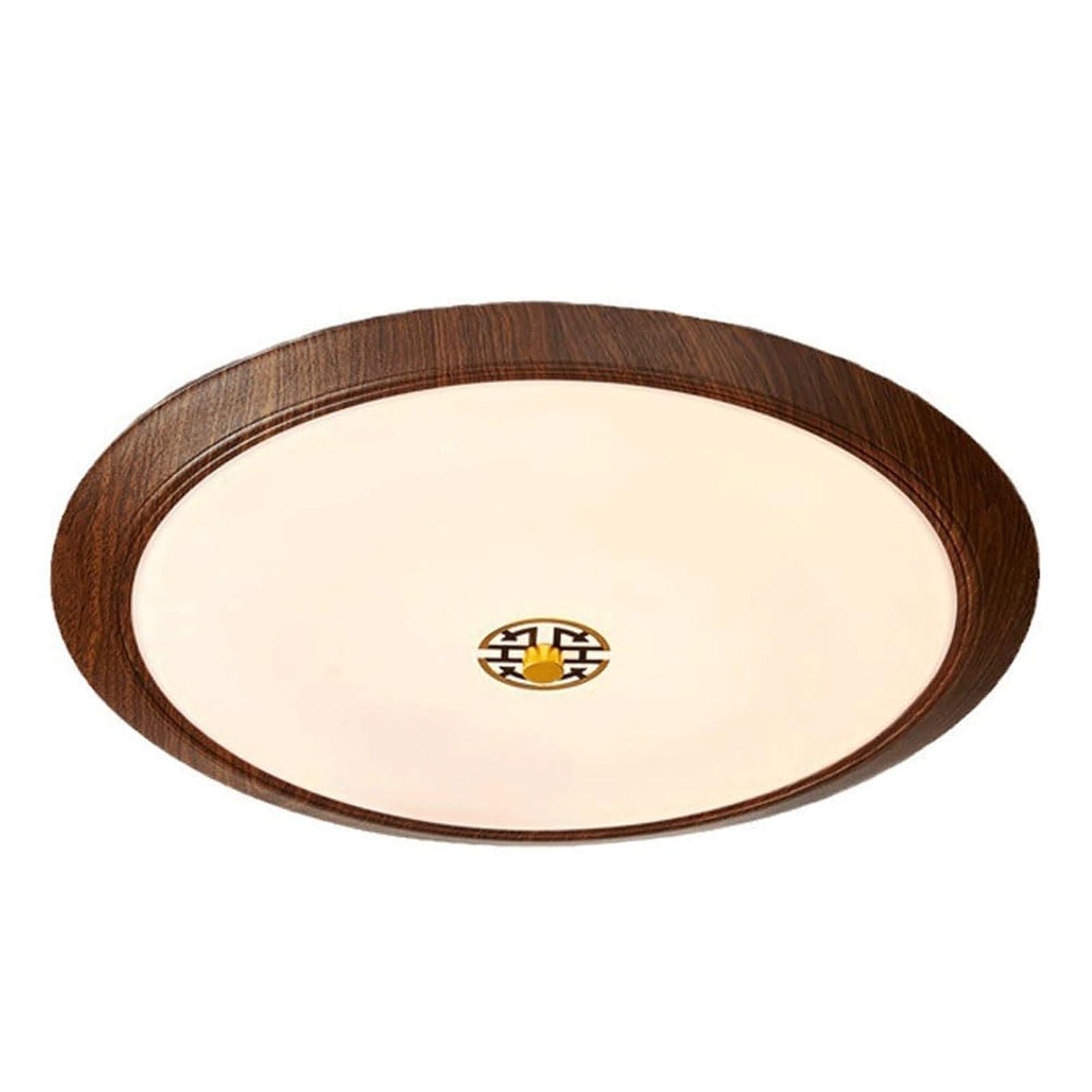 DUddTTW Flat Ceiling Light Fixture LED Ceiling Lamp Wood Grain Flush Mount Lighting Dimmable Chandelier Close to Ceiling Light Bedroom(37cm)