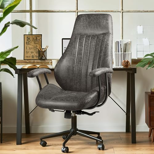 Waleaf High Back Office Chair 400lbs Modern Swivel Office Chair Leather Computer Chair, Height Adjustable Home Office Desk Chair with Lumbar Support, Suede Fabric Executive Task Chair Waleaf High Back Office Chair 400lbs Modern Swivel Office Chair Leather Computer Chair, Height Adjustable Home Office Desk Chair with Lumbar Support, Suede Fabric Executive Task Chair