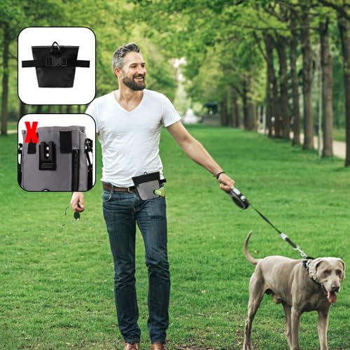 KRYMXAR Leckerlitasche für Hunde, 2-in-1 Hundetraining Set mit Futterbeutel und Clicker, Bauchtasche für Hundespaziergang, praktische Gassi Tasche mit Kotbeutelhalter