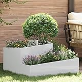 QJBSAVVA Rechteckiger Pflanzkübel aus Verzinktem Stahl Silber 80x80x50 cm Modernes Design Kratzfest und Rostbeständig für Garten Terrasse Balkon Indoor und Outdoor
