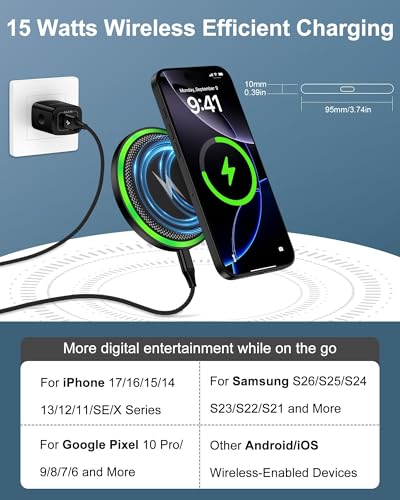 Image of 15W Wireless Charger for Google Pixel 11 /10 Pro XL /10a /9 Pro XL Fast Charge