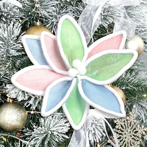 Soulchen 12 Pcs 12'' Pastel Christmas Decor Candyland Christmas Poinsettia