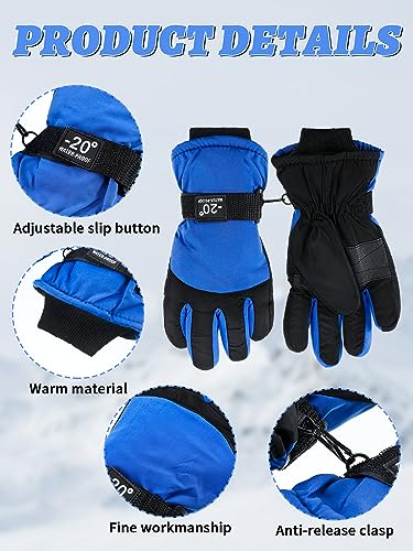 Image of Bencailor 3 Pairs Kids Ski Gloves Children Winter Gloves