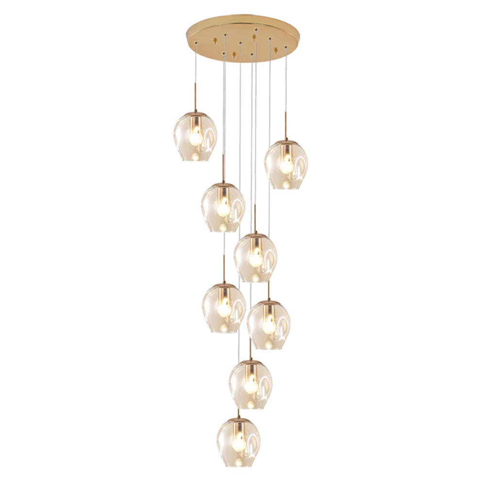 CSXSXAUO Adjustable Pendant Lighting Fixture Modern Iron Industrial Chandelier Hanging Ceiling Light Lamp for Kitchen Island Bedroom Hallway Living Room-Amber 10 Lights Commemoration Day vi