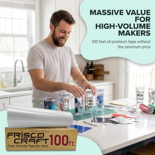Image of Frisco Craft C-370 Clear Transfer Tape for Vinyl 24 inch x 100 Feet