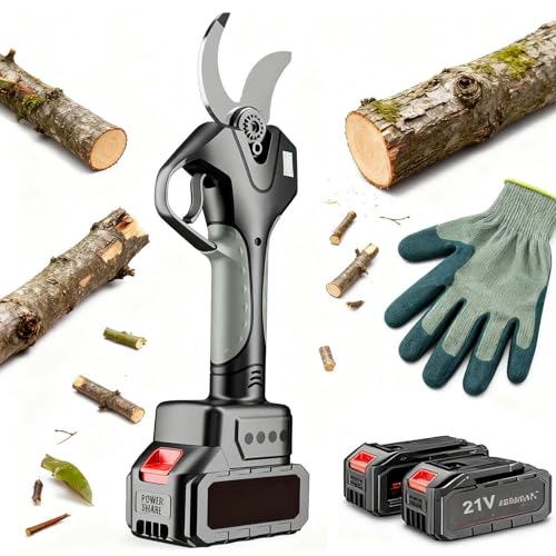 CUTANGELAR Tijeras de Podar Eléctricas Mejoradas, Poda Eléctrica de Gran Potencia Diámetro Corte 3 Pulgadas, con Poste Telescópico 1.3-2.2m, para Jardinería Ramas de Árboles(With out pole)