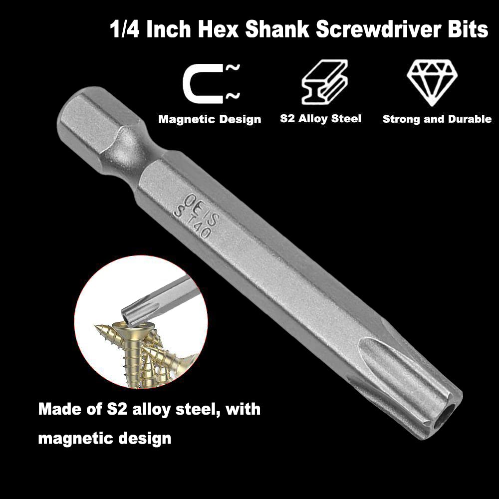 Utoolmart 1/4 Inch Hex Shank Screwdriver Bits, Star 5 Point