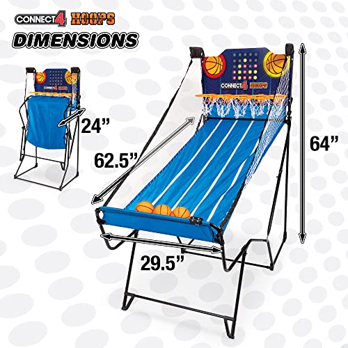 EastPoint Connect4 Hoops Arcade Basketball Game - Blue, Medium - LED Scoring for Kids Games - Foldable Indoor Design for Family Fun - Four-in-a-Row Challenge - Thumbnail 5