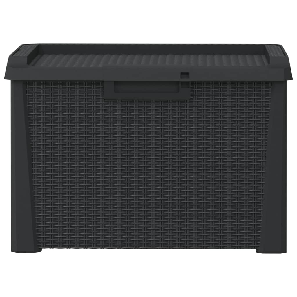 Gartenbox in Holzoptik Organizer Box Spielzeug Multibox Wasserdicht Outdoor, Gartenbox Anthrazit 125 L aus PP