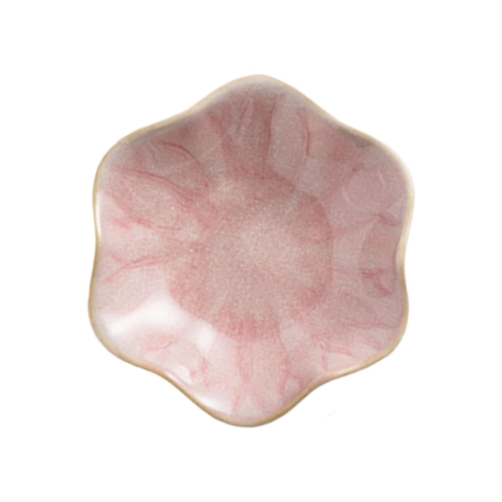 Vanity Catchall Tray, Petal Shaped Ceramic Organizer for Jewelry Pieces, Small Tabletop Storage for Desk or Nightstand Ceramic Trinket Tray Jewelry Vanity Catchall Tabletop Organizer Nightstand Desk