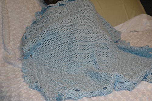Amazon Com Handmade Crocheted Blue Shells Baby Blanket 36 X 40 Great Gift Idea Ready To Ship And Special Orders Welcome Handmade Products