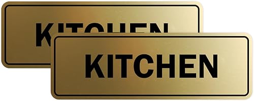 Miniatura 50 de Signs ByLITA Letrero de cocina estándar (plata cepillada) - Grande Brushed Silver,Negro y dorado,Azul / Patchwork,Oro cepillado,Marrón