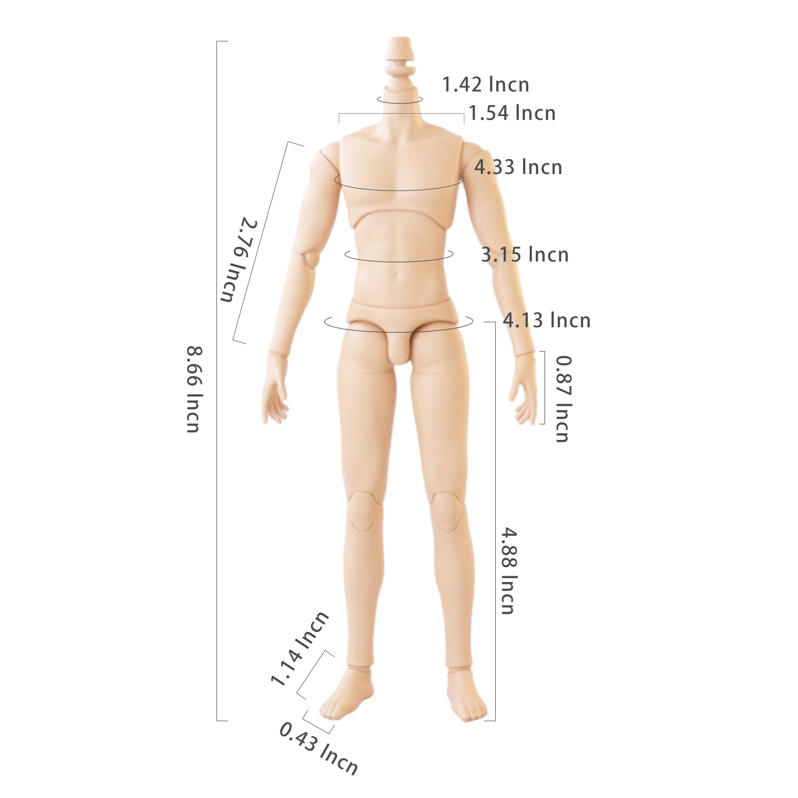YMY23 25 Male Doll Body Compatible with Ob22 OB24 GSC BJD Doll