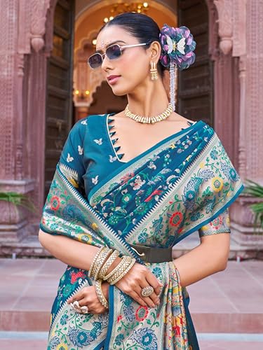 Image of SWORNOF Women's Kanjivaram Soft Silk Banarasi Sarees With Unstiched Blouse Piece