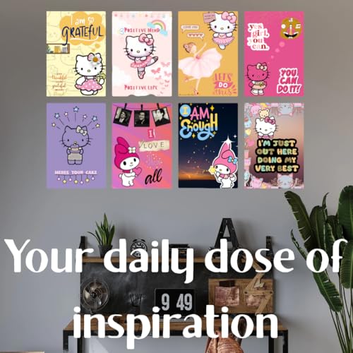 Image of Yellow Town India Bloom & Boost Motivational Wall Poster Kit - Set of 8 A4 Premium Art Prints (300 GSM) for Bedroom, Office, Hostel, Dorm, Study Room, Living Room & Girl's Room Decor