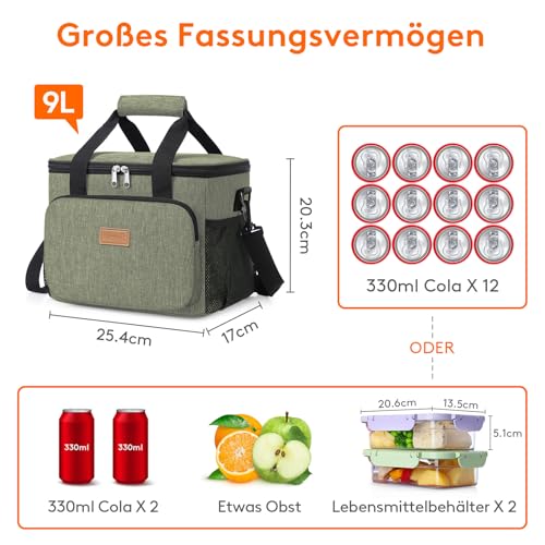 Lifewit Kühltasche klein, Isolierte Cooler Bag, Lunchtasche 9L 12 Dosen – Ansicht 4