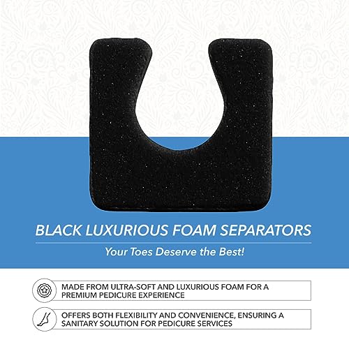 forpro sole toe separators - black luxurious foam separators - individual toe separators for pedicures  144-count