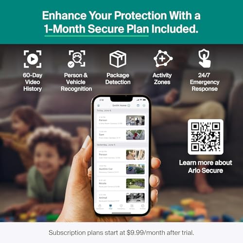 Image of Arlo Essential Security Camera Wireless Outdoor 2K (3rd Gen, 2025 Release) - Battery Power, Person Recognition, Package Detection, Animated Preview, 1-Month Trial of Secure Plan, 2 Cam, White