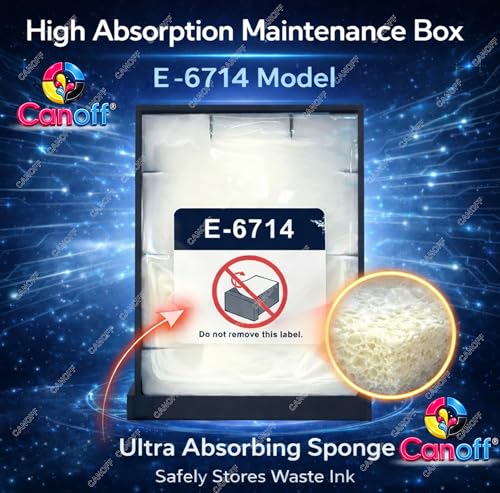 Image of CANOFF T6714 Ink Maintenance Box with Chip Replacement for WF-C878R WF-C879R WF-C8190 WF-C8690 WF-C869R Printer Waste Ink Collector Tank Compatible Absorber Unit Reset Chip Service Replacement Part