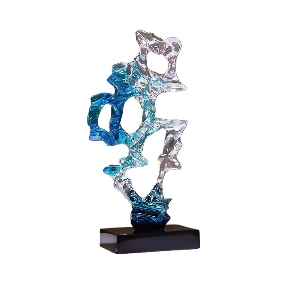 QINGGANG-0224 Desktop Decorations Creative Irregular Ornaments Light Luxury Entrance TV Cabinet Wine Cabinet Decoration Office Crafts(Blue)
