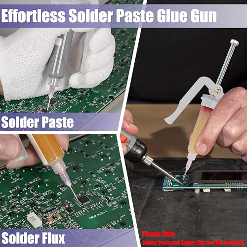 Image of Yakamoz Effortless Solder Flux Paste Glue Gun - Precision Solder Flux Extruder Handheld Needle Solder Paste Dispenser for Electronics Soldering, Fits 10cc Soldering Flux Paste