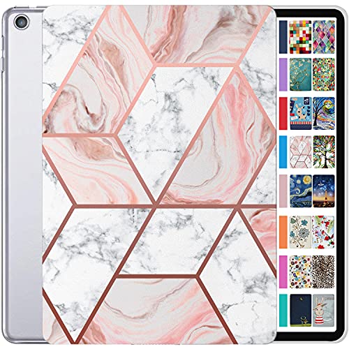 Image of DuraSafe Cases for iPad 5th 2017 6th 2018 Gen 9.7 Inch [iPad 5 6 Gen ] A1893 A1954 A1822 A1823 MRJN2HN /A MR7G2HN /A MR7F2HN /A MP2F2HN /A Printed Slim Hard Shell Protective Stand Cover - Marble Pink