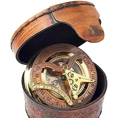 Antique Brass & Copper Sundial Compass Cover