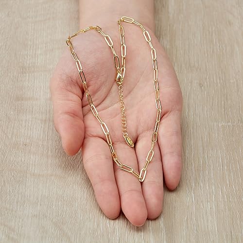Philip Jones Gold Plated Small Link Paperclip Necklace - Image 5