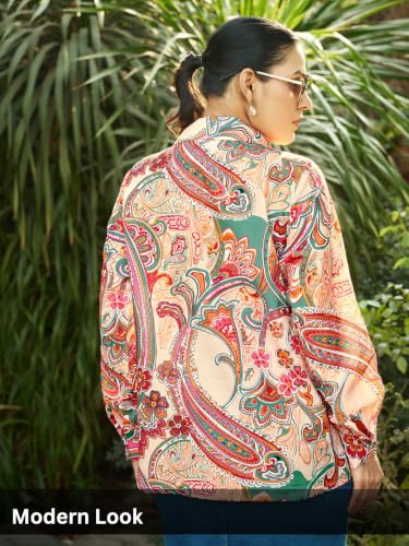 Image of Leriya Fashion Women's Rayon Korean Style Long Sleeve Oversized Button Down Shirt | Plus Size Workwear Top for Office & Casual Wear (Available in Plus Size)