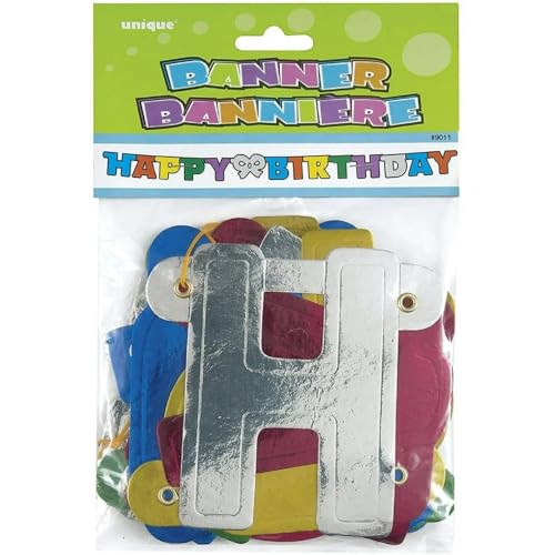 Unique Metallic Jointed Letter Banner - 4' Multicolor, 1 Piece