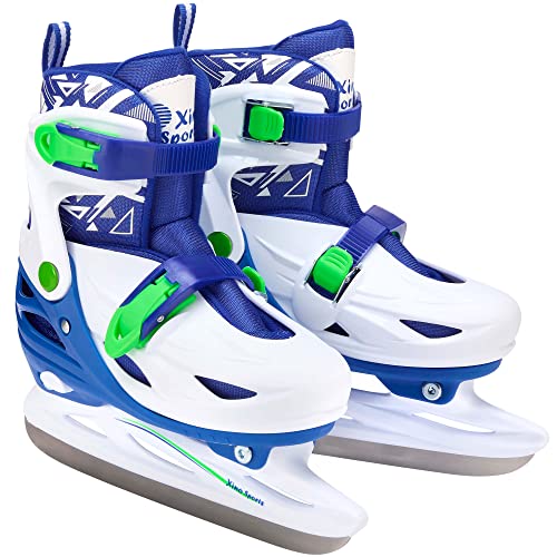 Image of Xino Sports Adjustable Ice Skates - for Girls and Boys, Two Awesome Colors - Blue and Pink, Soft Padding and Reinforced Ankle Support, Fun to Skate!