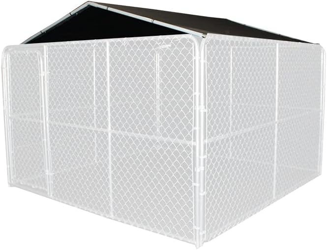King Canopy Outdoor Dog Kennel Roof Cover Kit 9-Feet 7-Inches by 9-Feet 7- Inches, 1 3/8-Inch Steel Frame, with Clamps 10- Feet by…