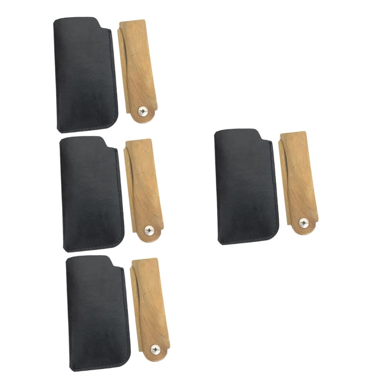MAGICLULU 4 Set Di Pettini Per Baffi in Legno Dal Design Ergonomico Custodia Pieghevole Per Pettini Per