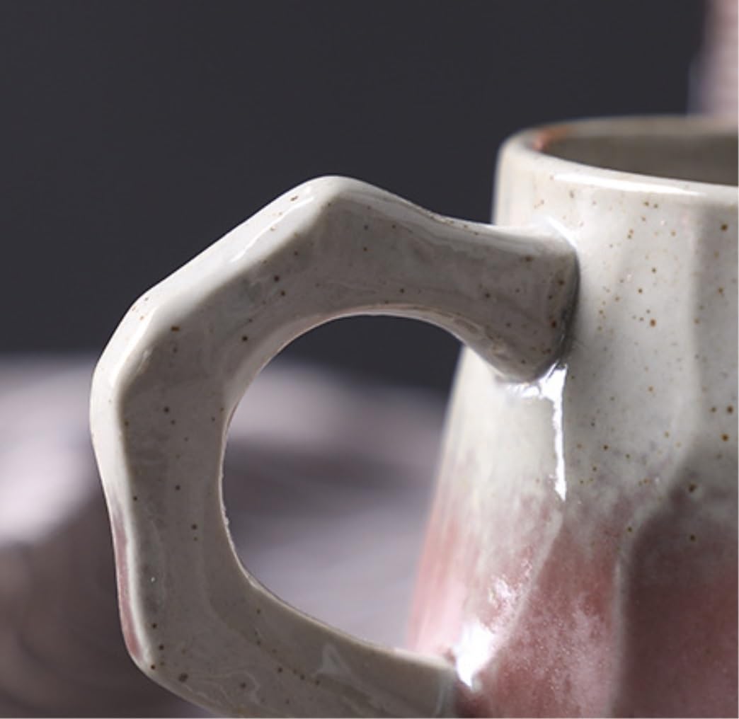 Tazzine Caffe Feste Tazze Tazza da caffè Smaltata Personalizzata E Set di Piatti tè Pomeridiana in Ceramica Vintage Home Office Tazza tè(F)