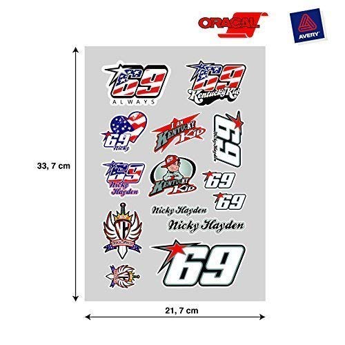 Pegatina Adhesivos Nicky Hayden Always Impresion Digital Kit 14 Unidades