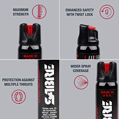 SABRE Magnum 120 3-In-1 Defense Spray, 35 Bursts, 12-Foot (4-Meter) Range, Triple Protection Formula Contains Pepper Spray, CS Military Gas and UV Marking Dye, Extra Large 92.4 Gram Canister - Image 4