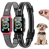 2 Pack Bark Collar for Small Dogs 5-15lbs, Medium, Puppy, Mini Dog, Smart Training Collar, Anti Barking Device with 5 Adjustable Sensitivity, Beep, Vibration (Fuchsia)